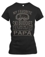 Skiing Lover Skier My Favorite Ski Buddies Call Me Papa Skiing Lover Skiing Googles Loves Ski Women's Premium Slim Fit Tee black s