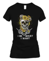 I Do What I Want Skull Sunflower Bandana Floral Flowers Gift