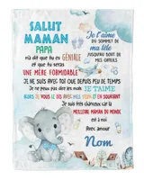 Bonjour maman Cozy Plush Fleece Blanket white 30x40in