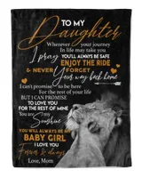 Mom to Daughter Cozy Plush Fleece Blanket white 30x40in