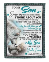 Dad to Son Cozy Plush Fleece Blanket white 30x40in