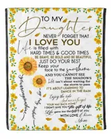 To my daughter, you are my sunshine Cozy Plush Fleece Blanket black 30x40in