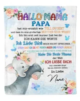 Hallo mama Cozy Plush Fleece Blanket white 30x40in