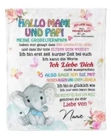 Hallo mama und papa Cozy Plush Fleece Blanket white 30x40in