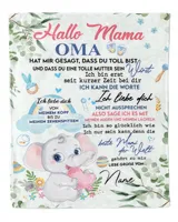 Hallo Mama Cozy Plush Fleece Blanket white 30x40in