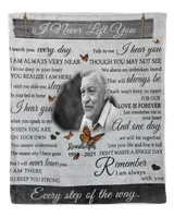Personalized Custom I Never Left You Memorial Blanket With Pictures Sherpa Fleece Blanket FBL13 Cozy Plush Fleece Blanket white 30x40in