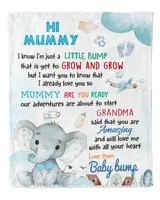 Hi mummy I know I'm just a little bump Cozy Plush Fleece Blanket white 30x40in