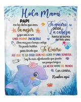 Hola Mami Papi me ha dicho que eres la mejor y que vas a ser una mamá increíble. Cozy Plush Fleece Blanket white 30x40in