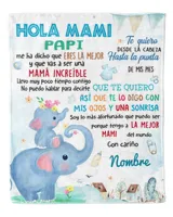 Hola Mami Papi  me ha dicho que eres la mejor y que vas a ser una mamá increíble. Cozy Plush Fleece Blanket white 30x40in