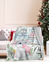 Hallo Mama Cozy Plush Fleece Blanket white 30x40in