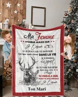 À ma Femme  - Je t'aime Cozy Plush Fleece Blanket white 30x40in