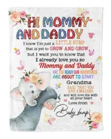 Hi mommy and Daddy Cozy Plush Fleece Blanket white 30x40in