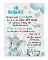 Hi mummy I know I'm just a little bump Cozy Plush Fleece Blanket white 30x40in