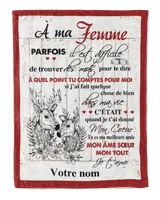 À ma Femme Cozy Plush Fleece Blanket white 30x40in
