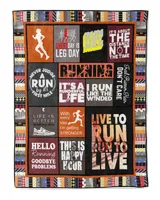 Running blanket 01 Cozy Plush Fleece Blanket white 30x40in