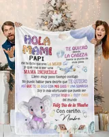 Hola mami Papi me ha dicho que eres la mejor y que vas a ser una mamá increíble. Cozy Plush Fleece Blanket white 30x40in
