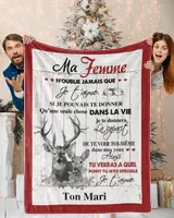 À ma Femme  - Je t'aime Cozy Plush Fleece Blanket white 30x40in