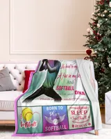 Personalized Your Image Softball- Softball Blanket- December Girl- Birthday Gifts Cozy Plush Fleece Blanket white 30x40in