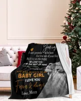 Mom to Daughter Cozy Plush Fleece Blanket white 30x40in