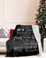 Mom to Son Cozy Plush Fleece Blanket white 30x40in