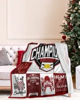 Oklahoma Softball- OU Blanket- Christmas Blanket- For Softball Fans- Championship Mindset Cozy Plush Fleece Blanket white 30x40in