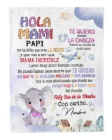 Hola mami Papi me ha dicho que eres la mejor y que vas a ser una mamá increíble. Cozy Plush Fleece Blanket white 30x40in