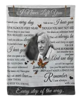 Personalized Custom I Never Left You Memorial Blanket With Pictures Sherpa Fleece Blanket FBL13 Cozy Plush Fleece Blanket white 30x40in