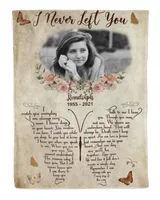 Personalized Custom I Never Left You Poem Butterfly Memorial Sherpa Fleece Blanket FBL24 Cozy Plush Fleece Blanket white 30x40in