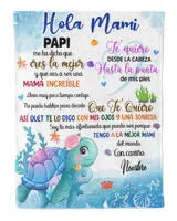 Hola Mami Papi  me ha dicho que eres la mejor y que vas a ser una mamá increíble. Cozy Plush Fleece Blanket white 30x40in