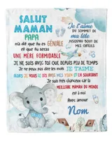 Bonjour maman Cozy Plush Fleece Blanket white 30x40in