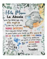 Hola mamá Cozy Plush Fleece Blanket white 30x40in