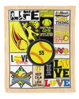 Personalized Number Softball  Blanket- Christmas Blankets- Softball Lovers Cozy Plush Fleece Blanket white 30x40in