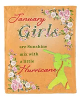 January Girls  Softball Blankets- Birthday Gifts- Softball Blankets- Softball Lovers Cozy Plush Fleece Blanket white 30x40in