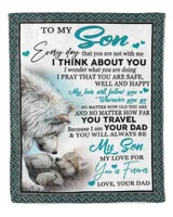 Dad to Son Cozy Plush Fleece Blanket white 30x40in