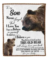 Dad to Son Cozy Plush Fleece Blanket white 30x40in
