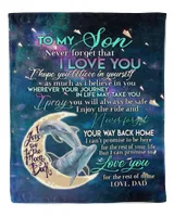 Dad to Son Cozy Plush Fleece Blanket white 30x40in