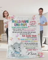 Hallo mama und papa Cozy Plush Fleece Blanket white 30x40in