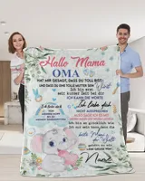 Hallo Mama Cozy Plush Fleece Blanket white 30x40in