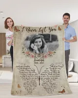 Personalized Custom I Never Left You Poem Butterfly Memorial Sherpa Fleece Blanket FBL24 Cozy Plush Fleece Blanket white 30x40in
