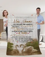 Mon Homme Cozy Plush Fleece Blanket white 30x40in