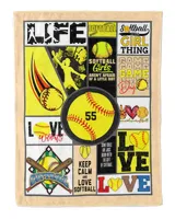 Personalized Number Softball  Blanket- Christmas Blankets- Softball Lovers Cozy Plush Fleece Blanket white 30x40in