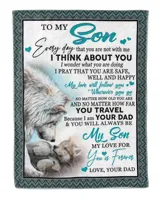 Dad to Son Cozy Plush Fleece Blanket white 30x40in
