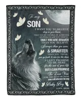 Mom to Son Cozy Plush Fleece Blanket white 30x40in