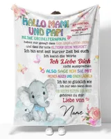 Hallo mama und papa Cozy Plush Fleece Blanket white 30x40in