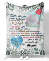 Hallo Mama Cozy Plush Fleece Blanket white 30x40in