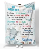 Hi mummy I know I'm just a little bump Cozy Plush Fleece Blanket white 30x40in