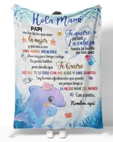 Hola Mami Papi me ha dicho que eres la mejor y que vas a ser una mamá increíble. Cozy Plush Fleece Blanket white 30x40in