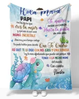 Hola Mami Papi  me ha dicho que eres la mejor y que vas a ser una mamá increíble. Cozy Plush Fleece Blanket white 30x40in