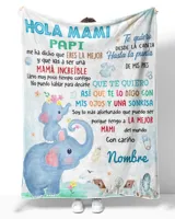Hola Mami Papi  me ha dicho que eres la mejor y que vas a ser una mamá increíble. Cozy Plush Fleece Blanket white 30x40in
