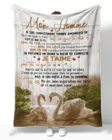 Mon Homme Cozy Plush Fleece Blanket white 30x40in